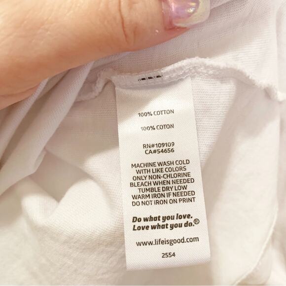 Life Is Good White Stay Positive Lilly Graphic Crusher Tee XXL - Picture 5 of 6